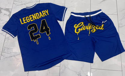 Civilized Royal Blue Legendary Baseball Short Set U