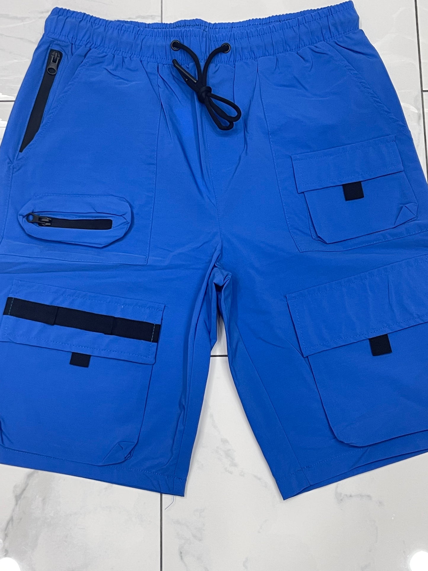 American Stitch Windbreaker Nylon 6 Inch Pocket Shorts (Blue) U