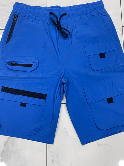 American Stitch Windbreaker Nylon 6 Inch Pocket Shorts (Blue)