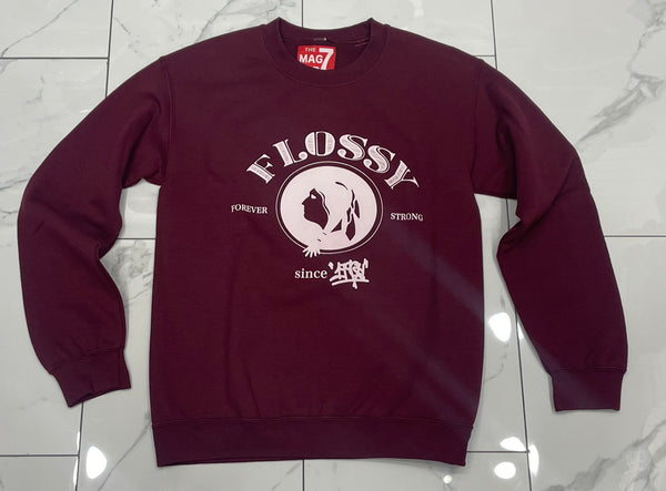 Burgundy Flossy Crewneck