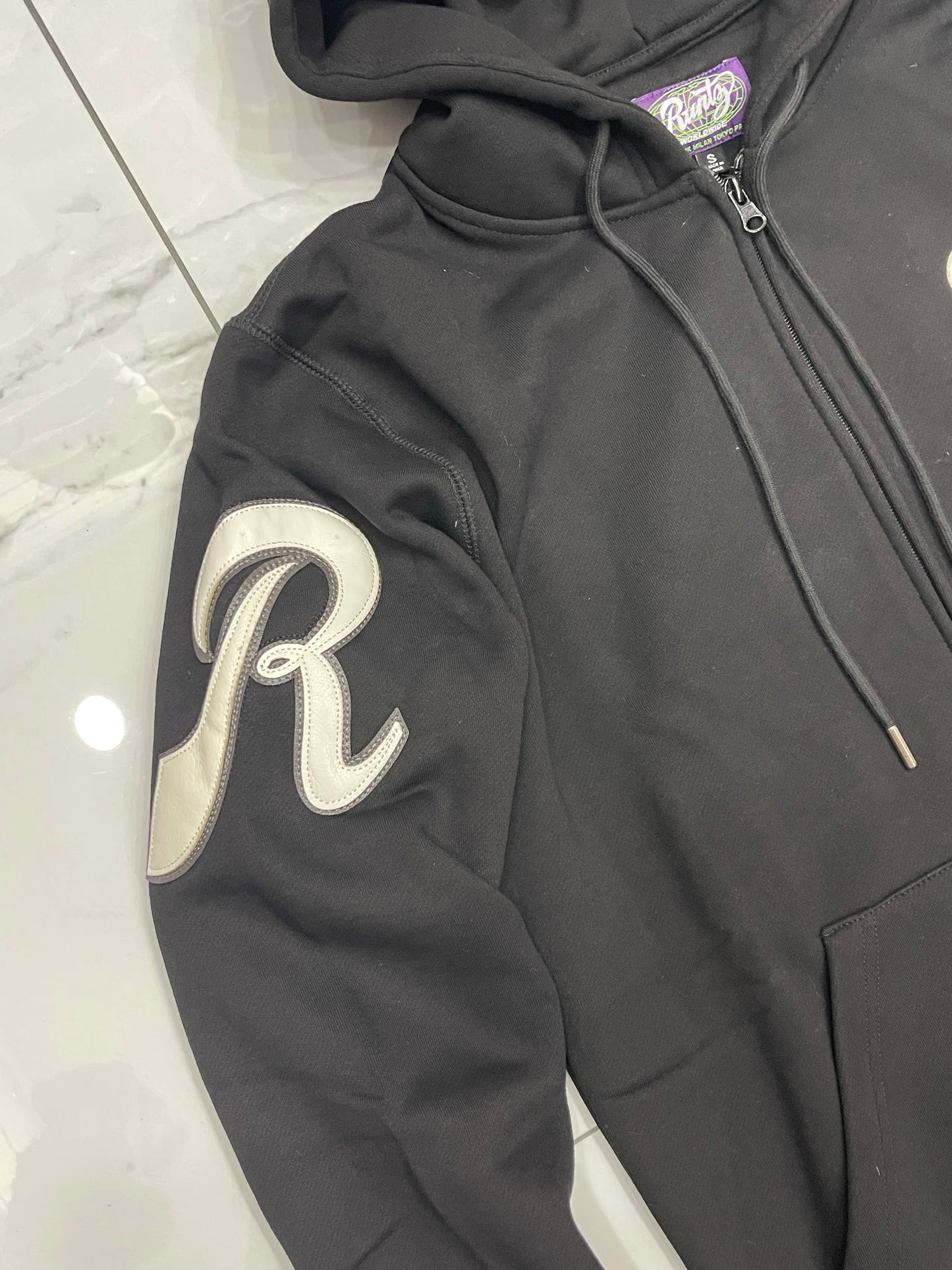 Peace, Love, Runtz Zip Down Embroidered and Patch Hoody U