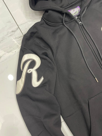 Peace, Love, Runtz Zip Down Embroidered and Patch Hoodie