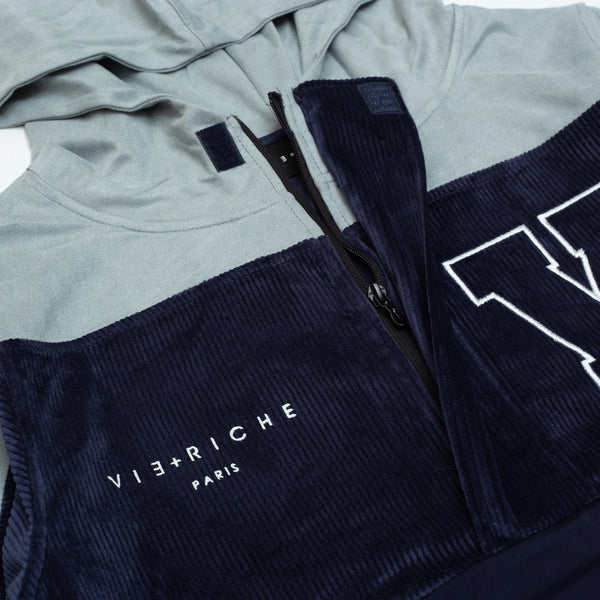 Vie Riche  Navy/Grey Varsity Pullover