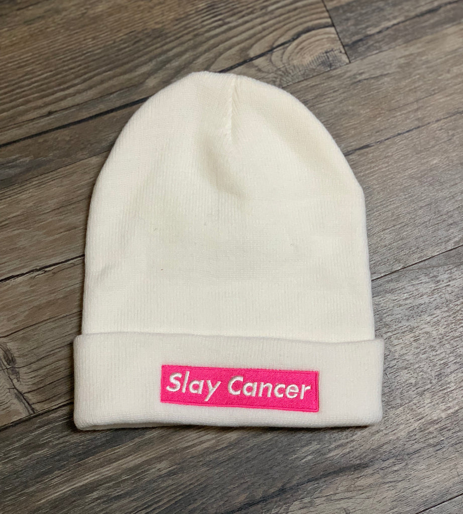 White Slay Cancer Skully