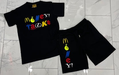 Vault “Money Talks” Embroidered Short Set U
