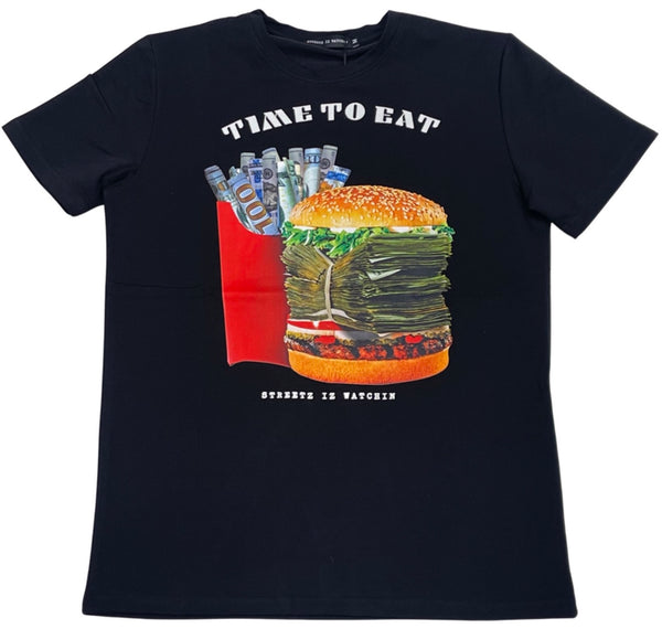 Streetz Iz Watchin Black Time To Eat T-Shirt U