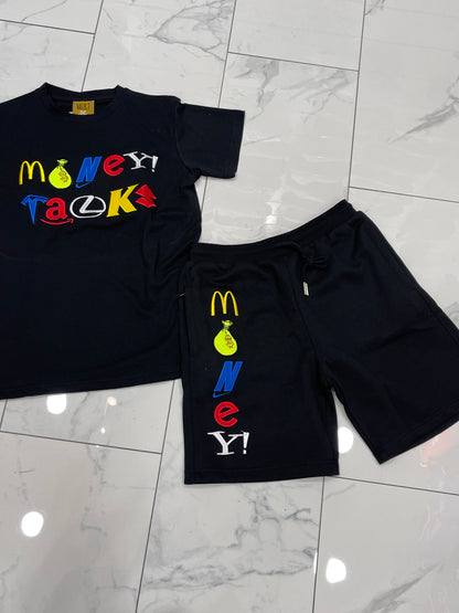 Vault “Money Talks” Embroidered Short Set U