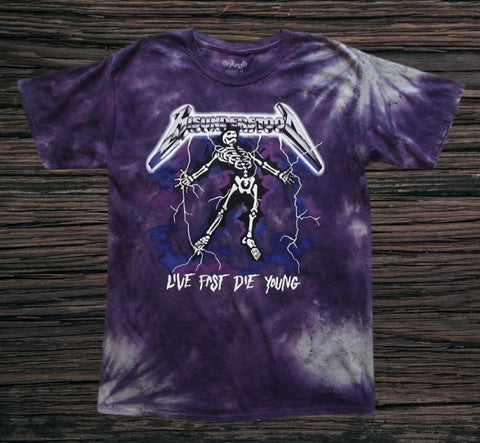 Lightning Vintage Tie Dye Purple Tee