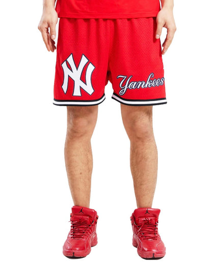 Pro Standard New York Yankees Red Mesh Shorts