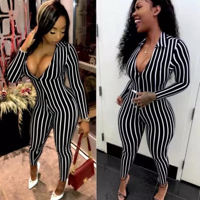 Kelly “Snatched” Pin Striped BodySuit