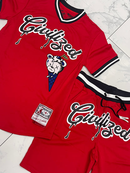 Civilized Red Legendary Baseball Short Set U