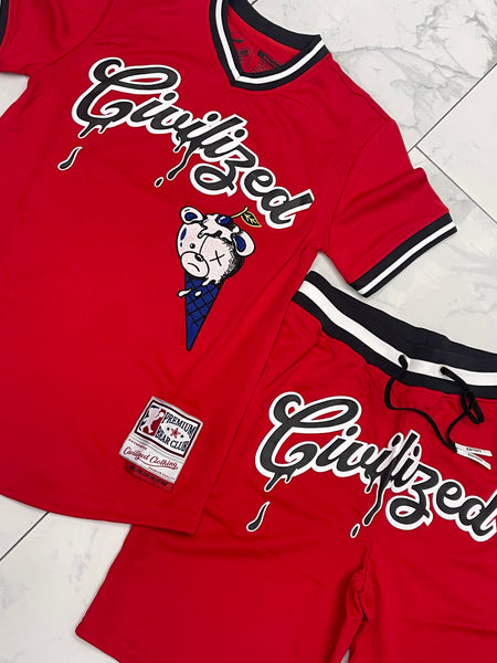 Civilized Red Legendary Baseball Short Set U