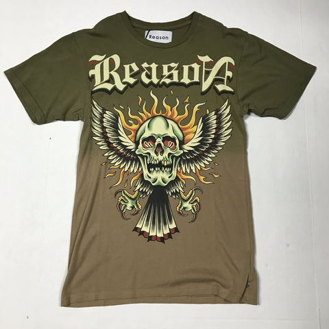 Reason Skull Fade Tee (Olive)