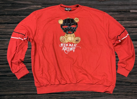 BKYS Ski Mask Crew Red Crewneck