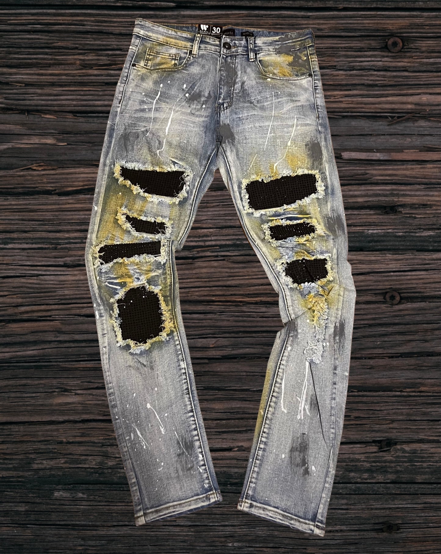 Waimea Skinny Fit Light Blue Dye w/Studs Jeans U