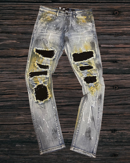 Waimea Skinny Fit Light Blue Dye w/Studs Jeans U