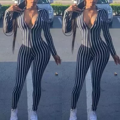 Kelly “Snatched” Pin Striped BodySuit