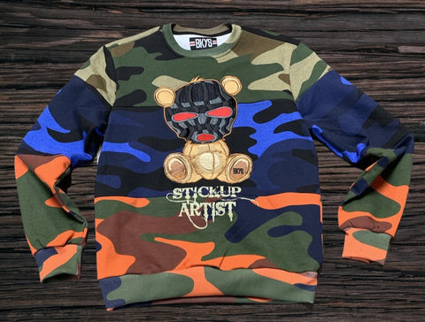 BKYS Ski Mask Crew Camo Crewneck